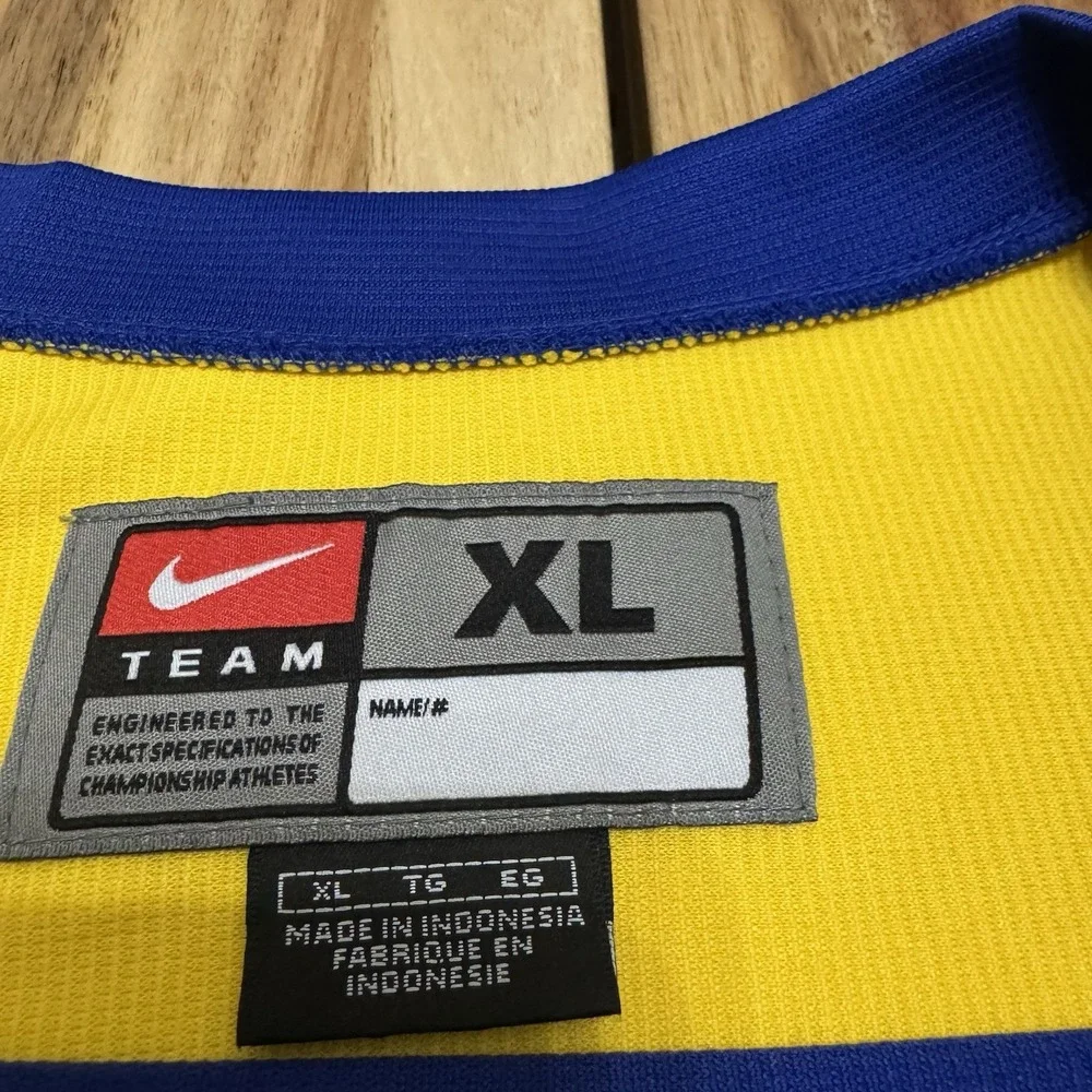 Sweeden Hockey Jersey Mens XL Nike Yellow National Team‎ Svenska Blank Y2K